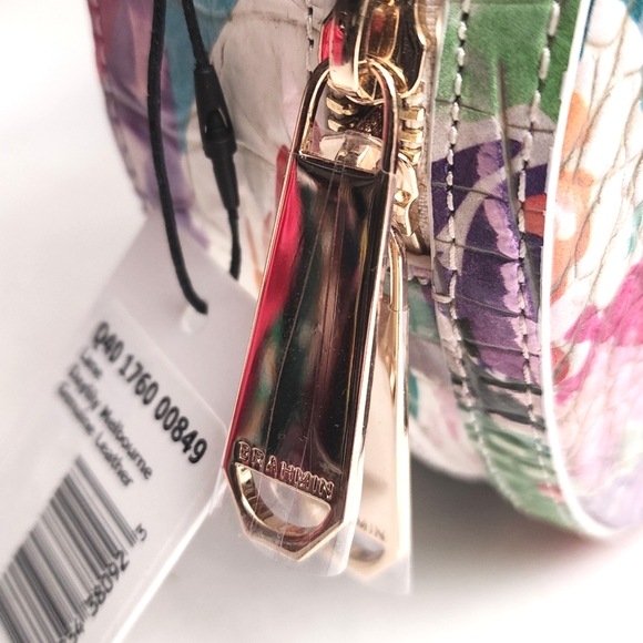 Brahmin Red and Pink Crossbody Bag with Artistic Print - Picture 7 of 9